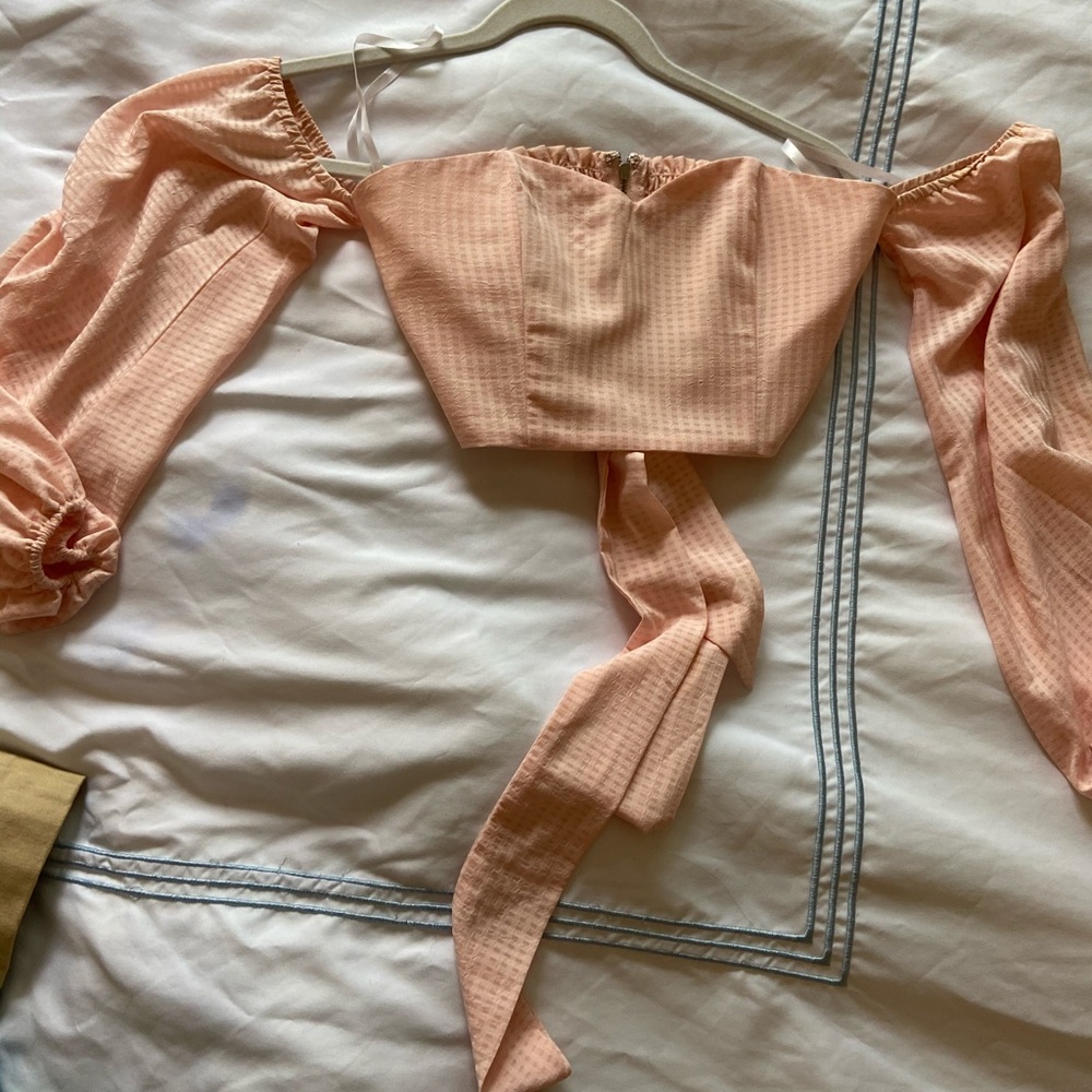 Blush pink crop top/blouse